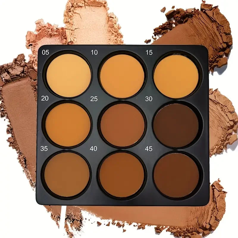 Dark Bronze Foundation Palette, Contouring, Concealer, Makeup Setting.