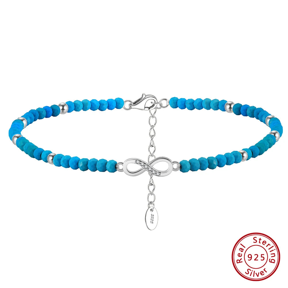 925 Sterling Silver Infinity Anklet for Women