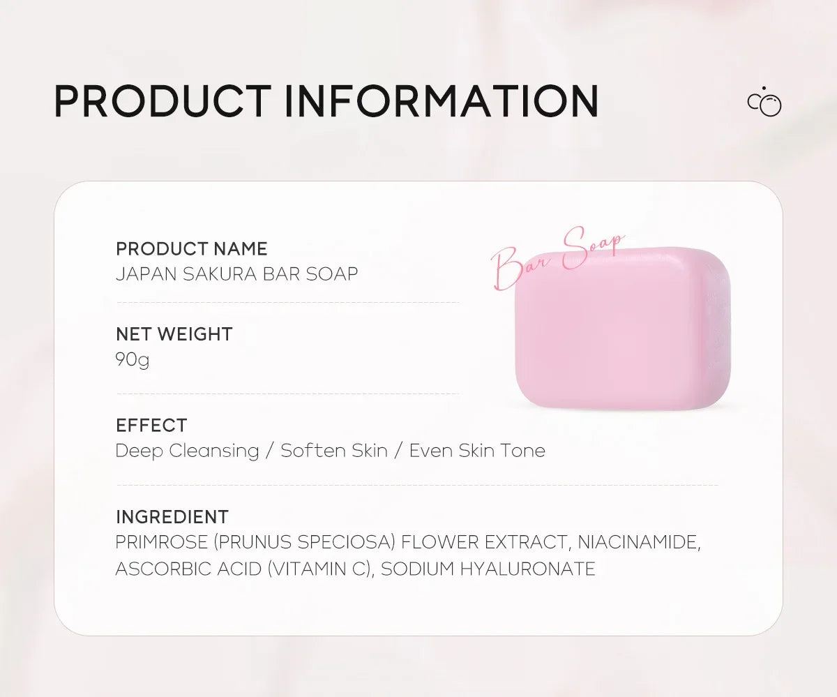 Sakura Facial Soap Reduces Acne Dark Spot, Deep Cleaning