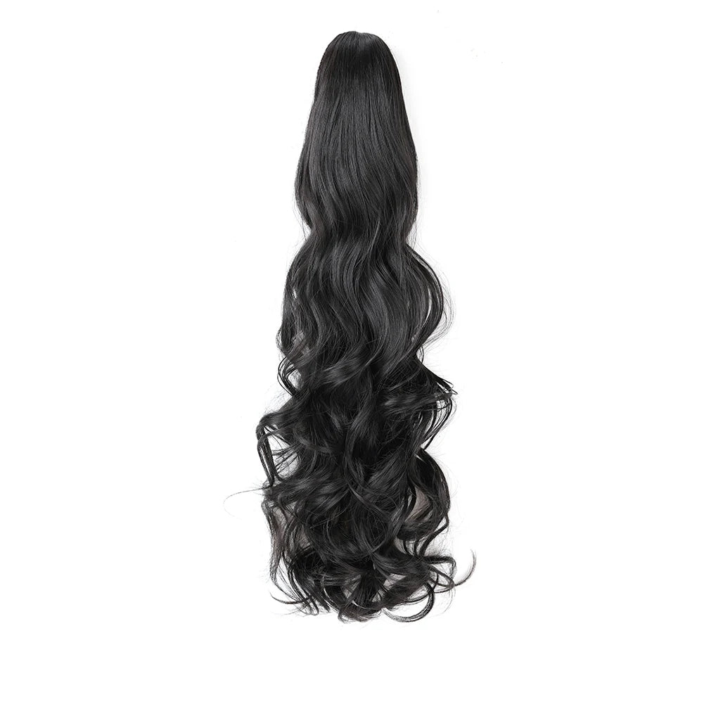 Ponytail Extension Synthetic Claw Clip in Hairpiece Curly Wavy.