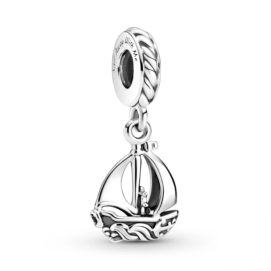 Blue Marine Organism Series Charm Jewelry Fit Original 925 Sterling Silver