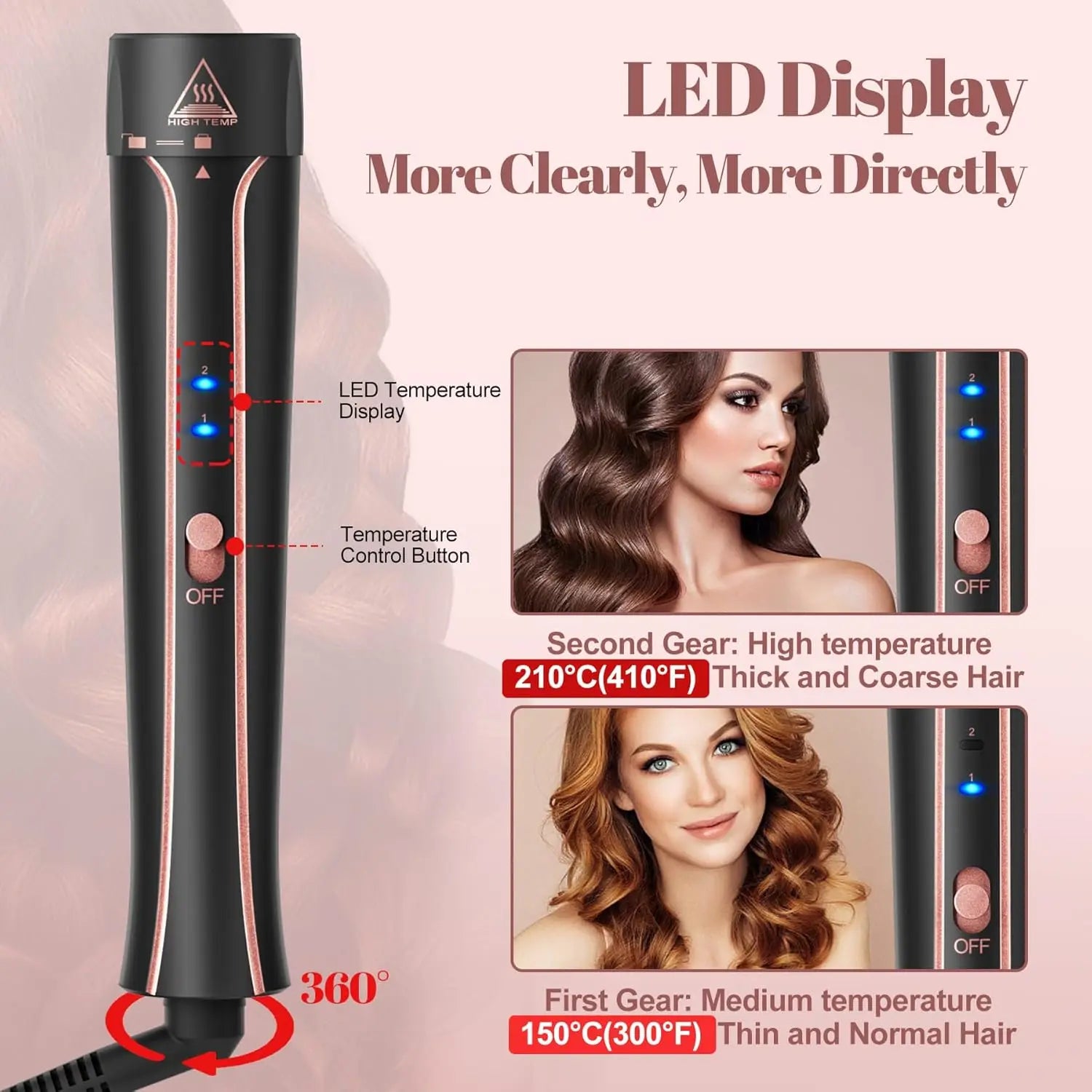 5 in 1 Hair Curlers Set with Curling Brush for Hairstyle