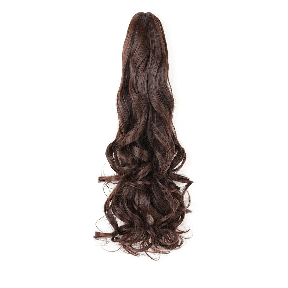 Ponytail Extension Synthetic Claw Clip in Hairpiece Curly Wavy.