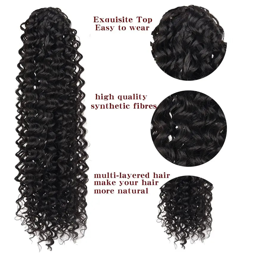 Curly Drawstring Ponytail Extension Synthetic Hair