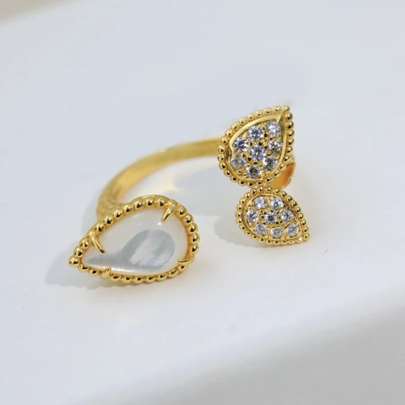 Gemstone Water Drop Ring for Women&