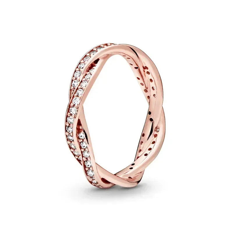 Exquisite 925 sterling silver rose gold women&