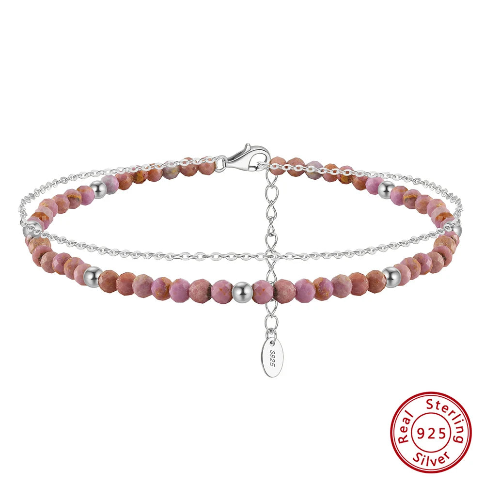 Gold Double Layered Chain Anklet for Women 925 Sterling Silver