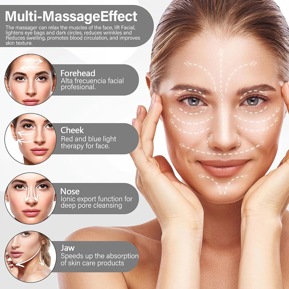 Face Microcurrent Vibration Facial V Lifting Massage Devices 4D