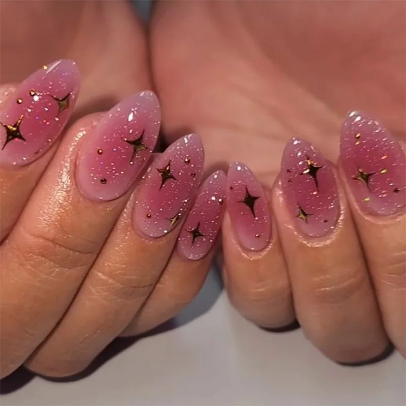Cat Eye French Sheer Manicure Tip Art 3D Acrylic Nails