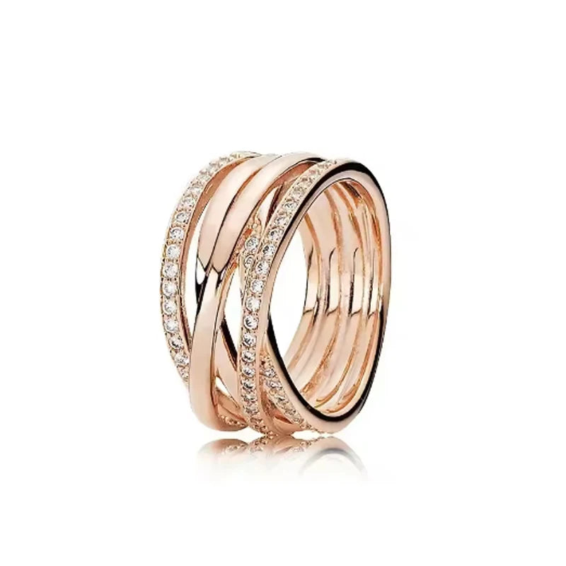 Exquisite 925 sterling silver rose gold women&