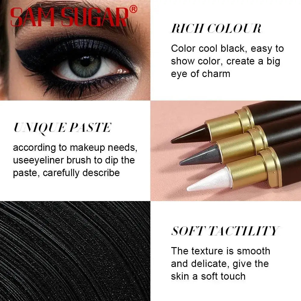 Black Eyeliner Pen Long Lasting 24H Smudge, Waterproof Gel Makeup