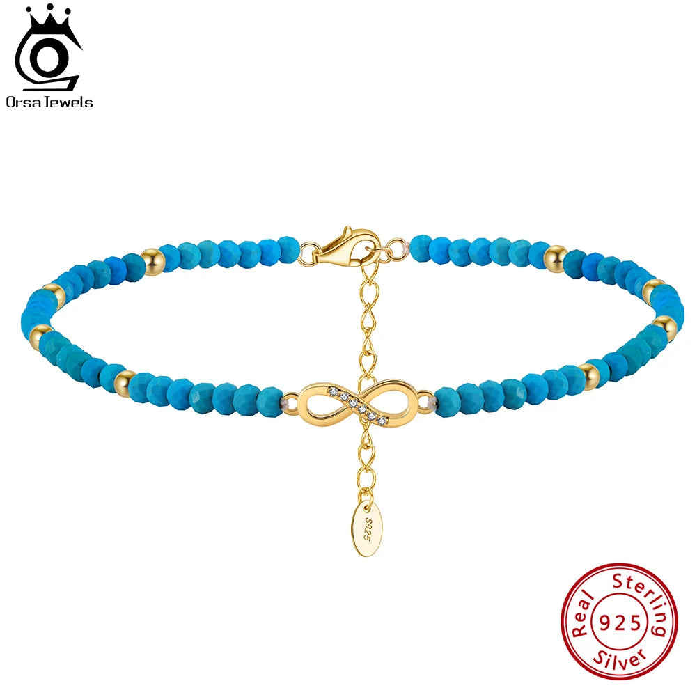 925 Sterling Silver Infinity Anklet for Women