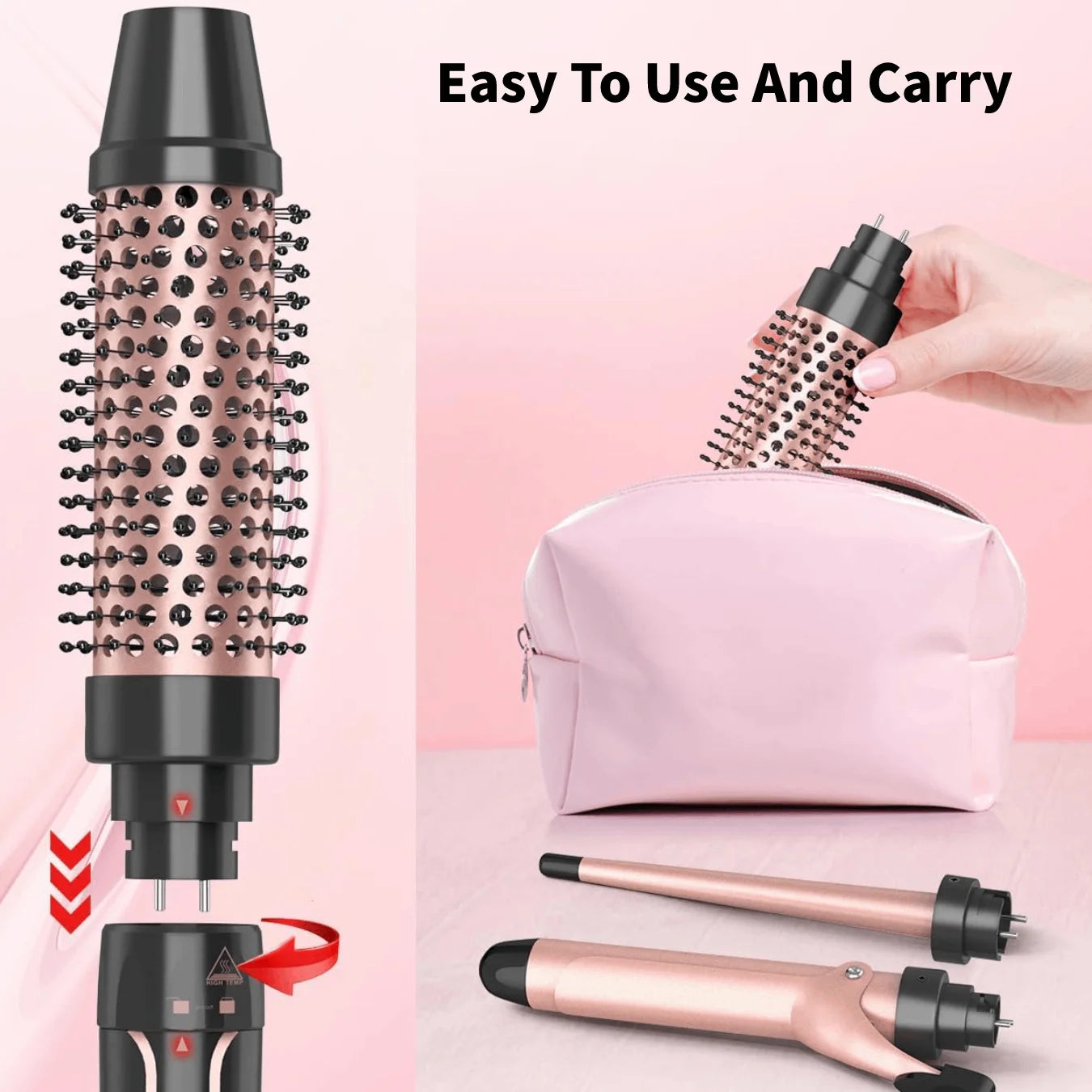 5 in 1 Hair Curlers Set with Curling Brush for Hairstyle