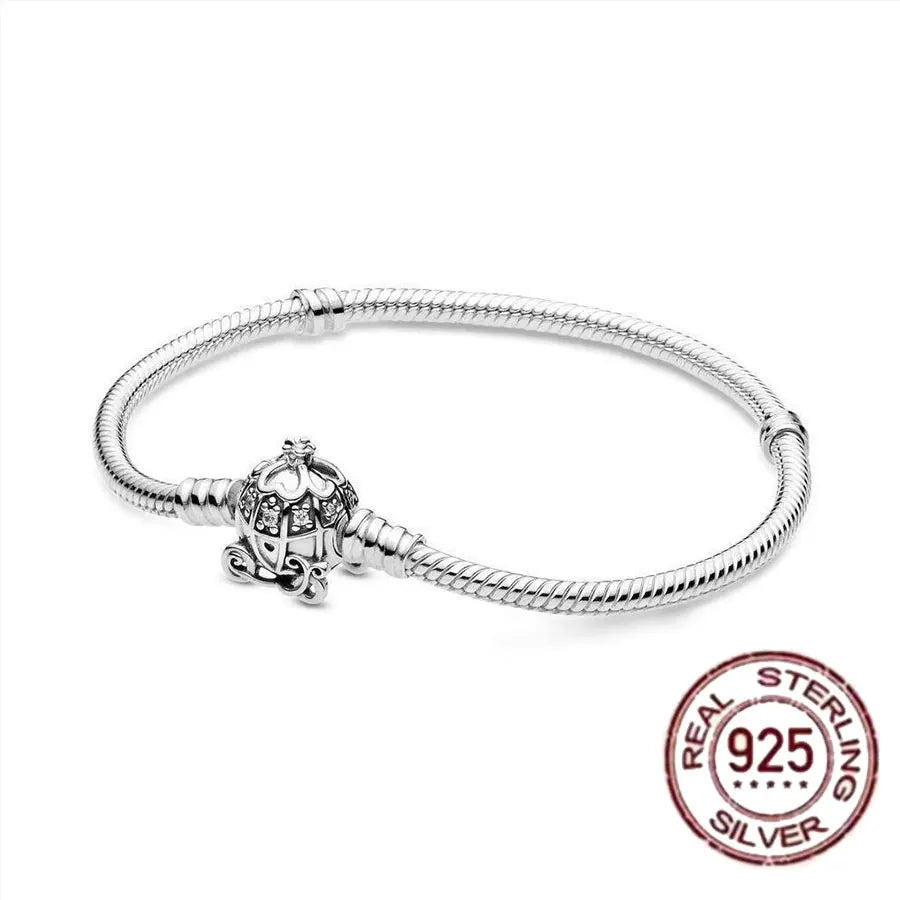 925 fine heart-shaped snake bone bracelet for women