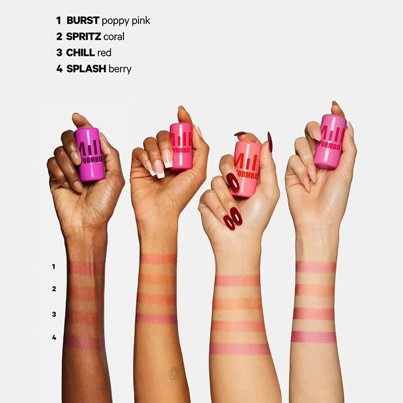 Jelly Lipstick, Moisturized Blusher Rouge Cream Shimmer Powder Blusher