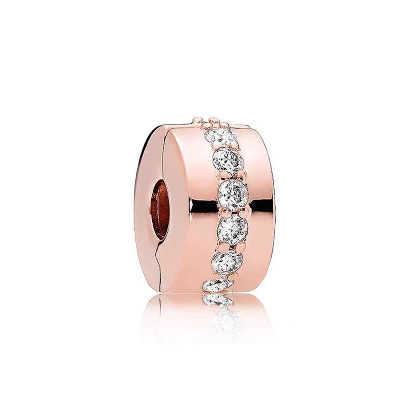 Hot Sale Rose Gold Charm Beads Fit Original 925 Silver Bracelet Women Jewelry
