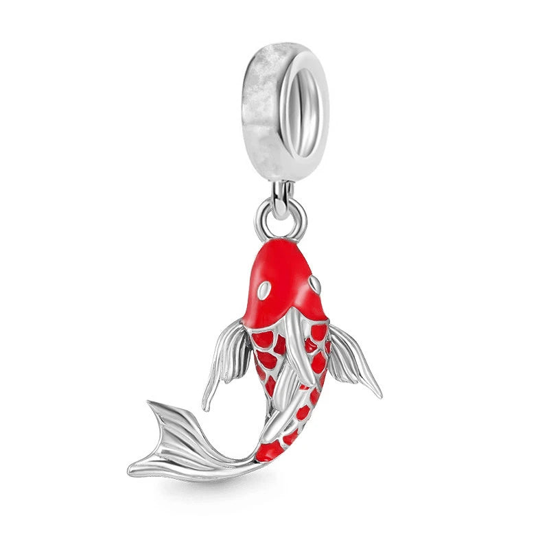 Blue Marine Organism Series Charm Jewelry Fit Original 925 Sterling Silver