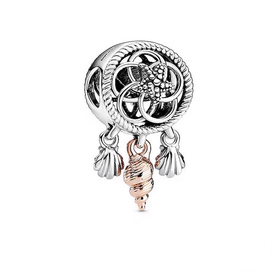Blue Marine Organism Series Charm Jewelry Fit Original 925 Sterling Silver
