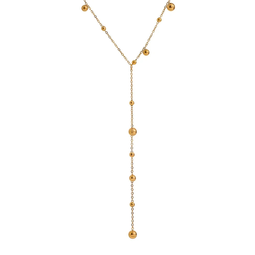 Long Pendant Necklace Minimalist 18 K Collar Fashion Jewelry