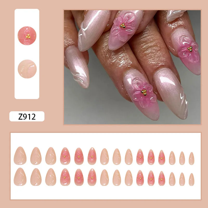 Nails Almond Shaped Press on Nails - 24pcs