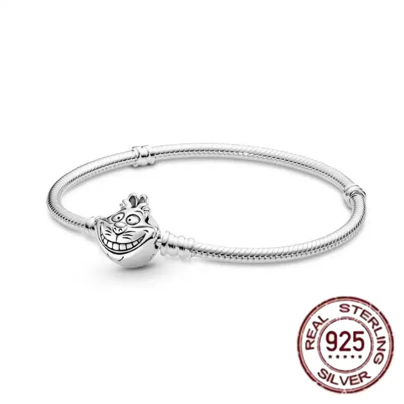 925 fine heart-shaped snake bone bracelet for women