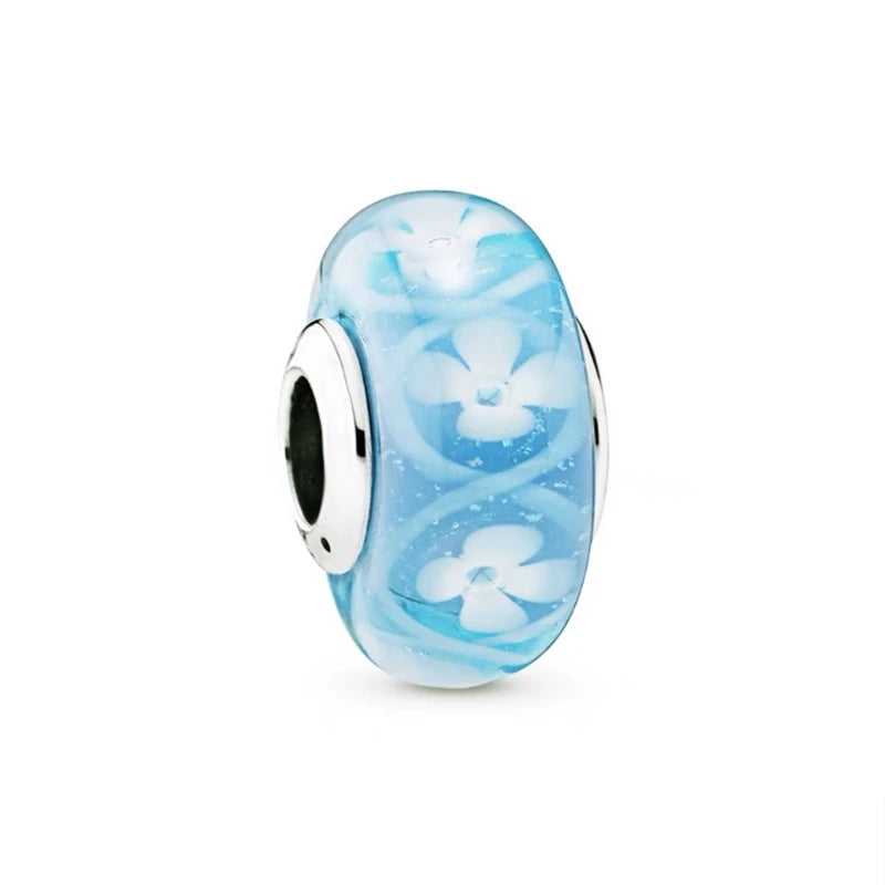Blue Marine Organism Series Charm Jewelry Fit Original 925 Sterling Silver