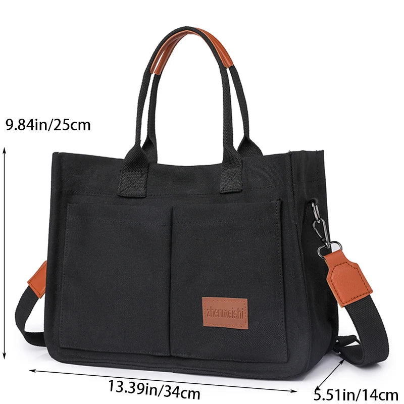 Tote Bag Multiple Outer Pocket Women&