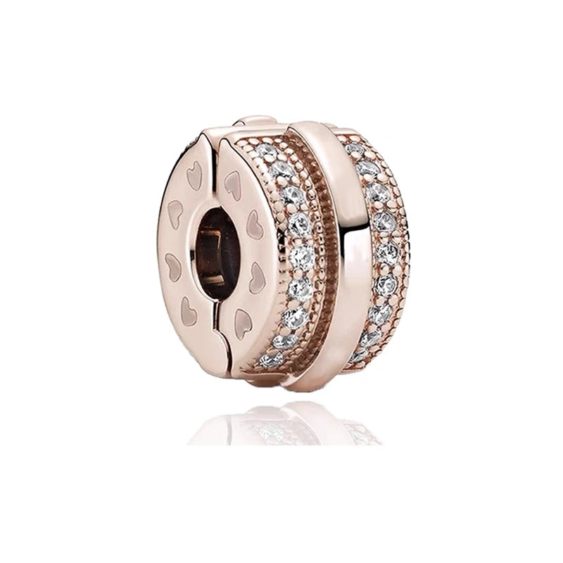 Hot Sale Rose Gold Charm Beads Fit Original 925 Silver Bracelet Women Jewelry