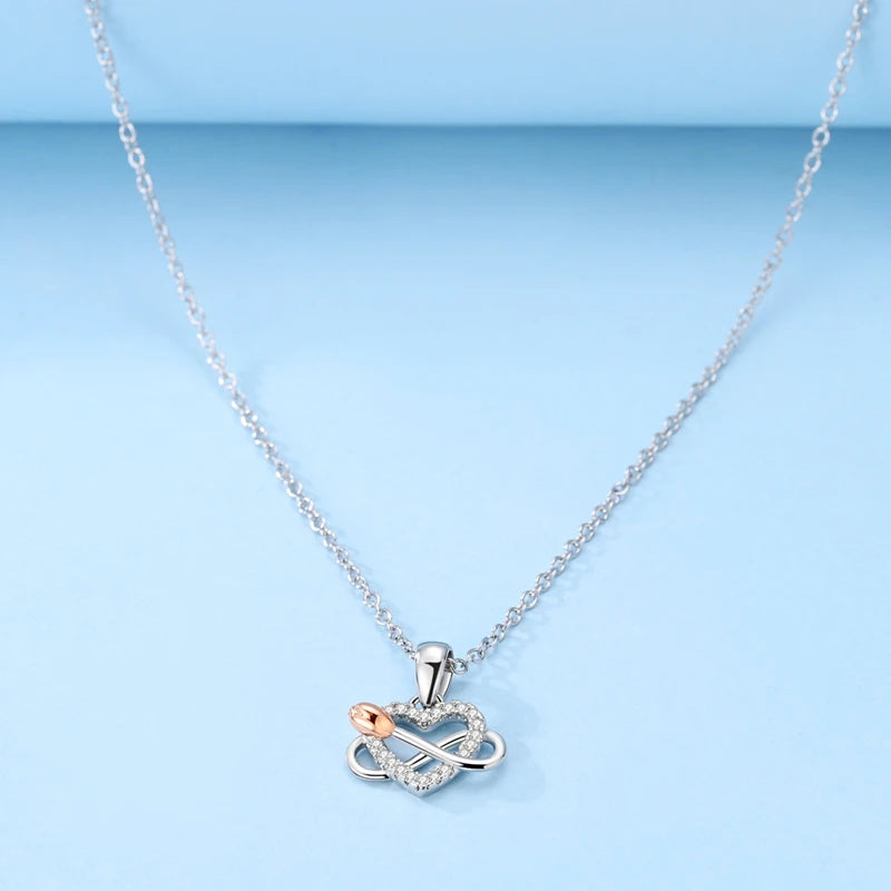 925 Silver Jewelry Rose Gold Double Color Zircon