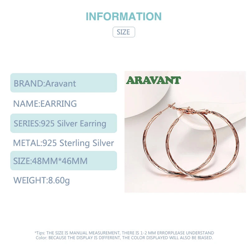 Amaranta 925 Silver Rose Gold Hoop Earrings