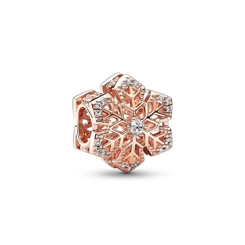 Hot Sale Rose Gold Charm Beads Fit Original 925 Silver Bracelet Women Jewelry