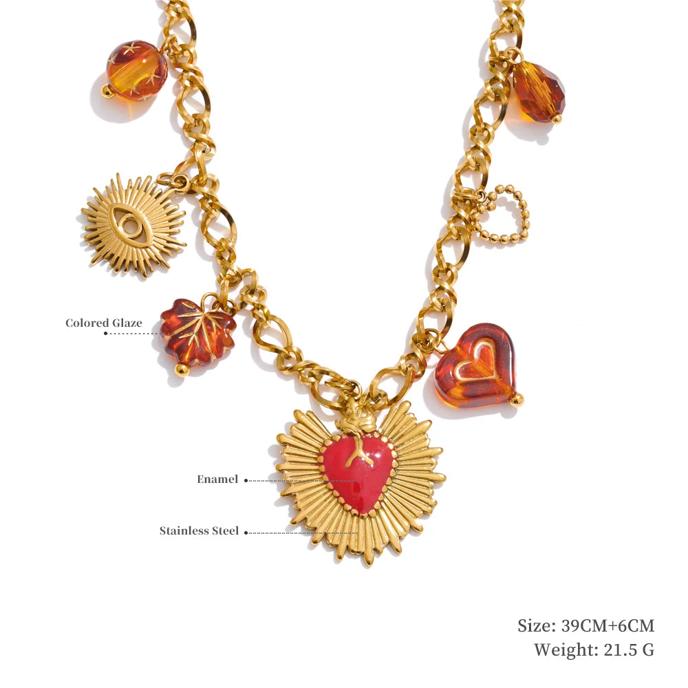 Ocean Charm Pendant Handmade Jewelry Golden Waterproof