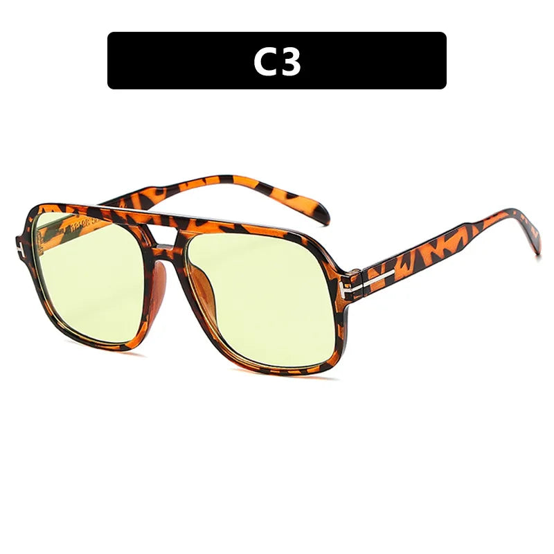 Sunglasses Women Brand Designer Vintage Square - Female Big Frame.