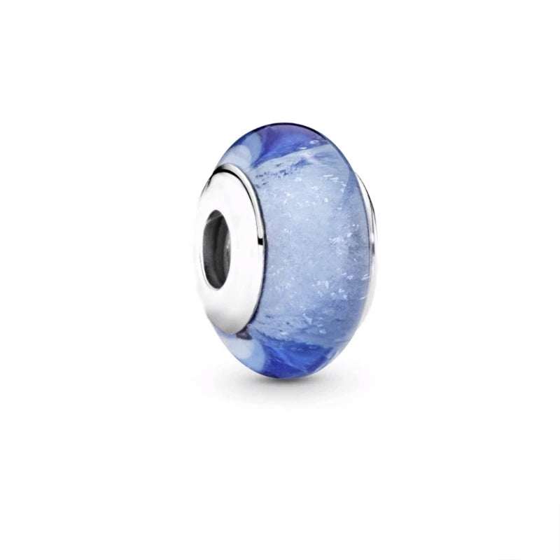 Blue Marine Organism Series Charm Jewelry Fit Original 925 Sterling Silver