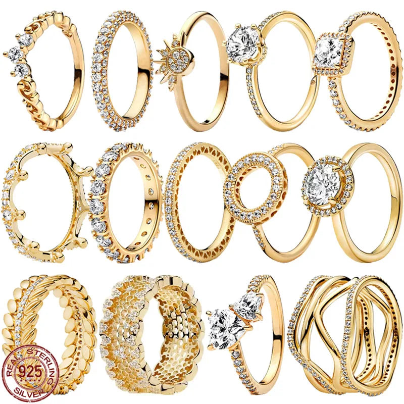 Exquisite Gold 925 Sterling Silver Ring Exquisite Charm
