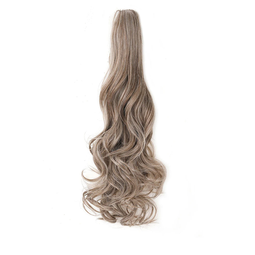 Ponytail Extension Synthetic Claw Clip in Hairpiece Curly Wavy.