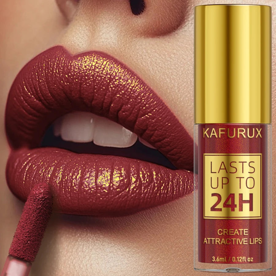 Metallic Lip Glaze Shiny Long Lasting Lip Gloss Waterproof Makeup Lip Oil