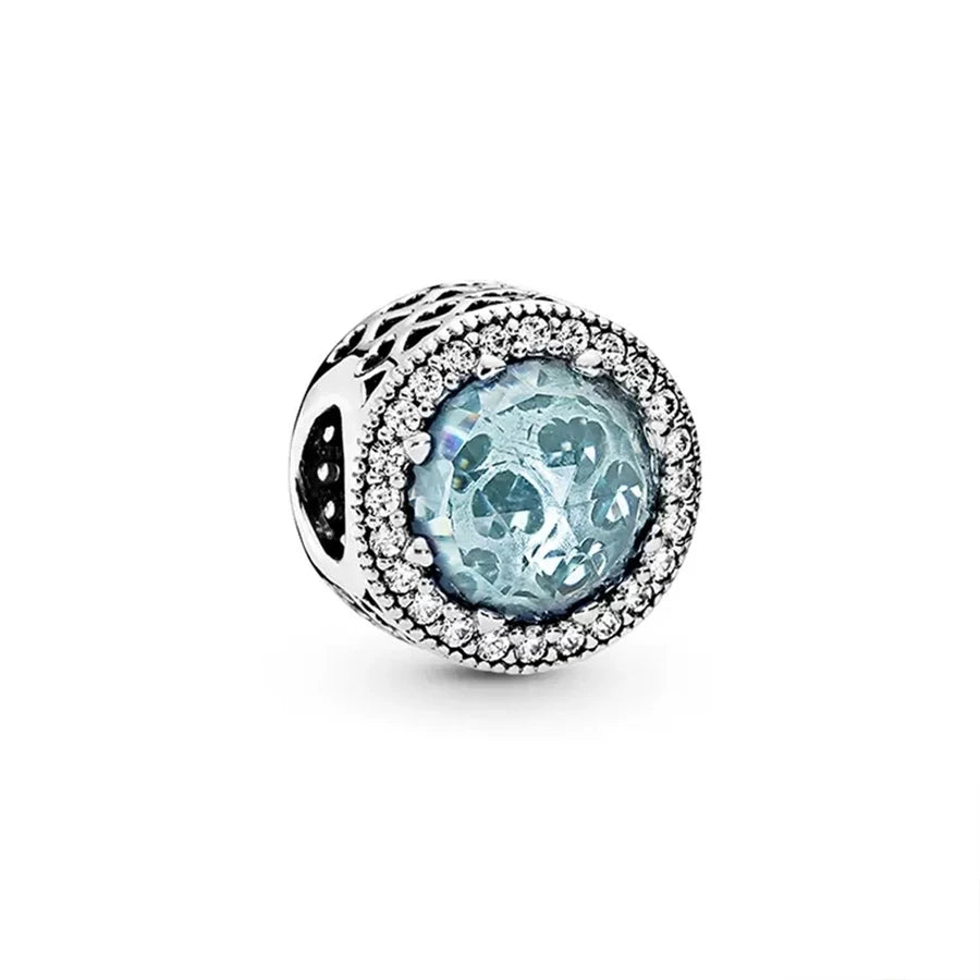 Blue Marine Organism Series Charm Jewelry Fit Original 925 Sterling Silver