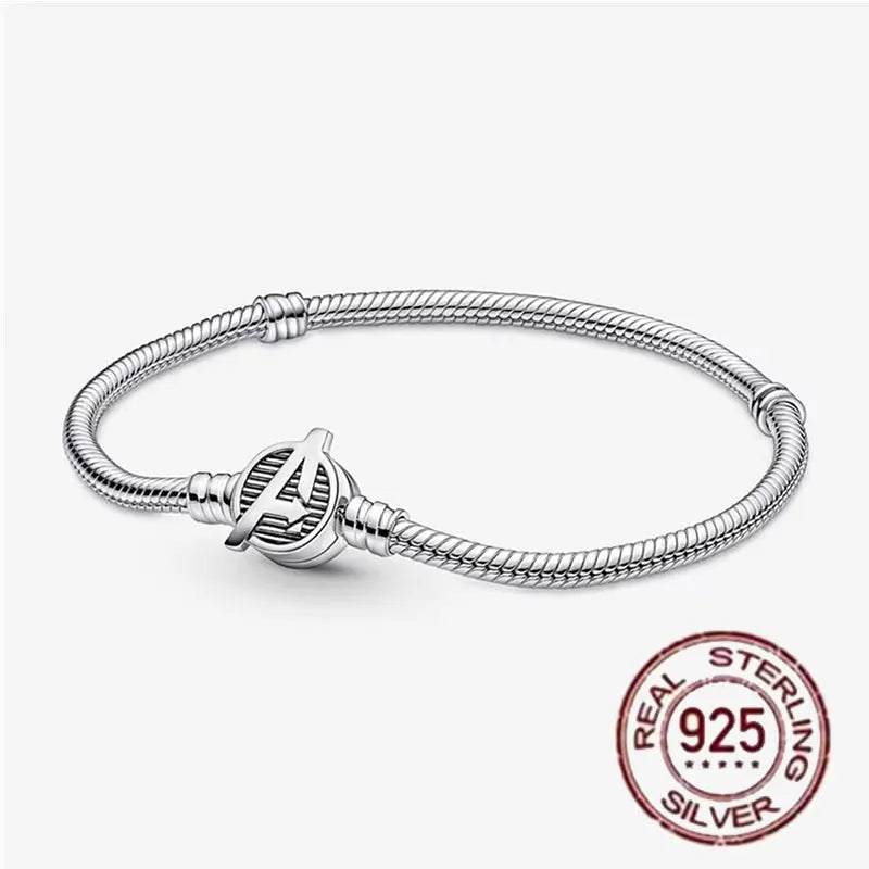925 fine heart-shaped snake bone bracelet for women
