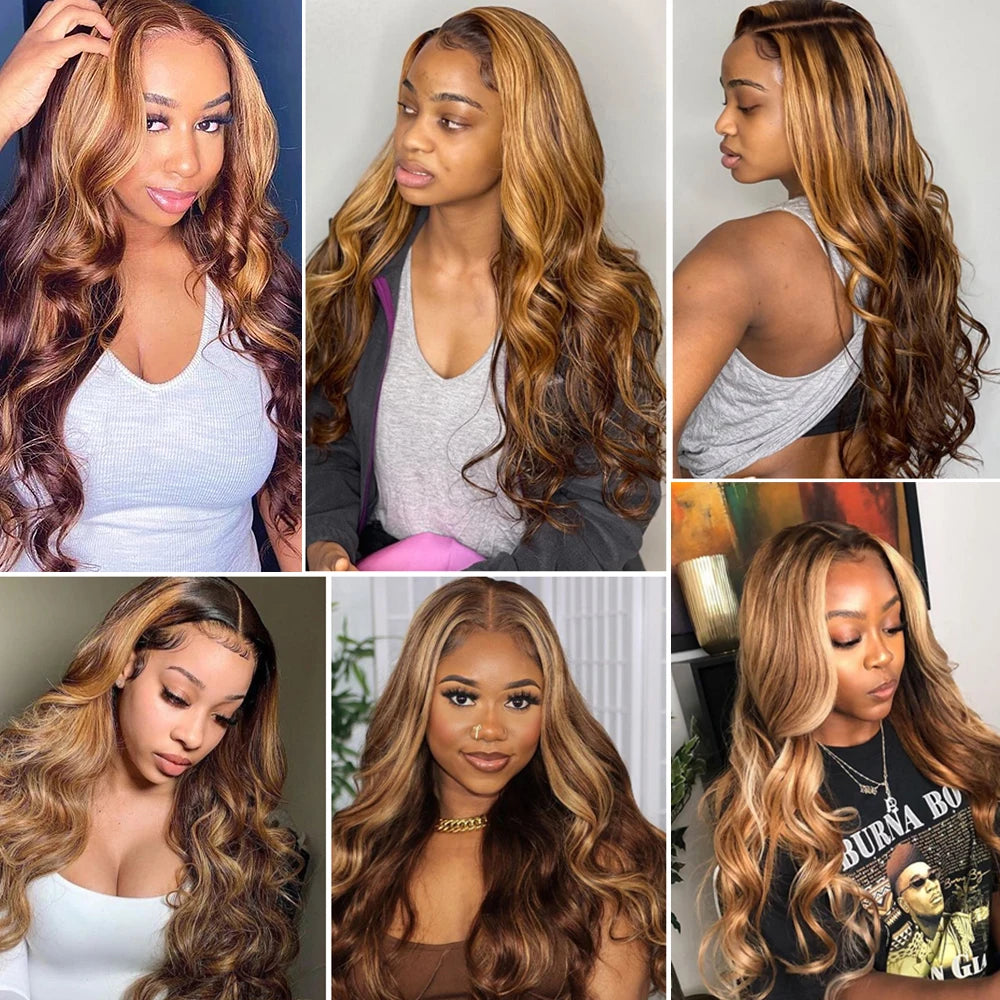 ESMERALDA - Highlight Wig 100% Human Hair Honey Blonde Lace