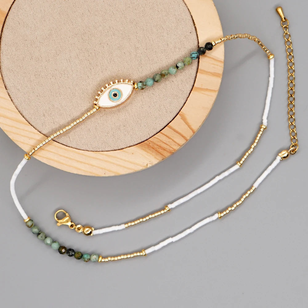 Evil Eye Boho Necklace for Women - Fashion Jewelry