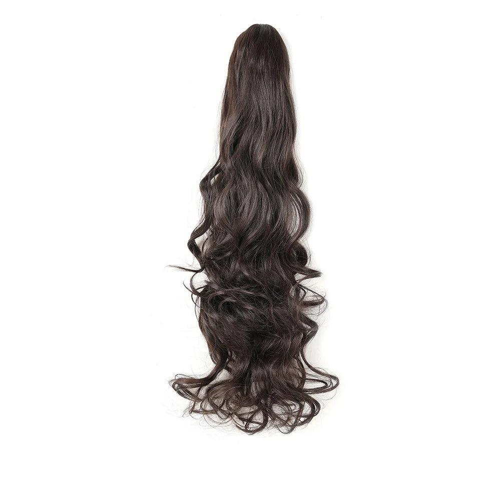 Ponytail Extension Synthetic Claw Clip in Hairpiece Curly Wavy.