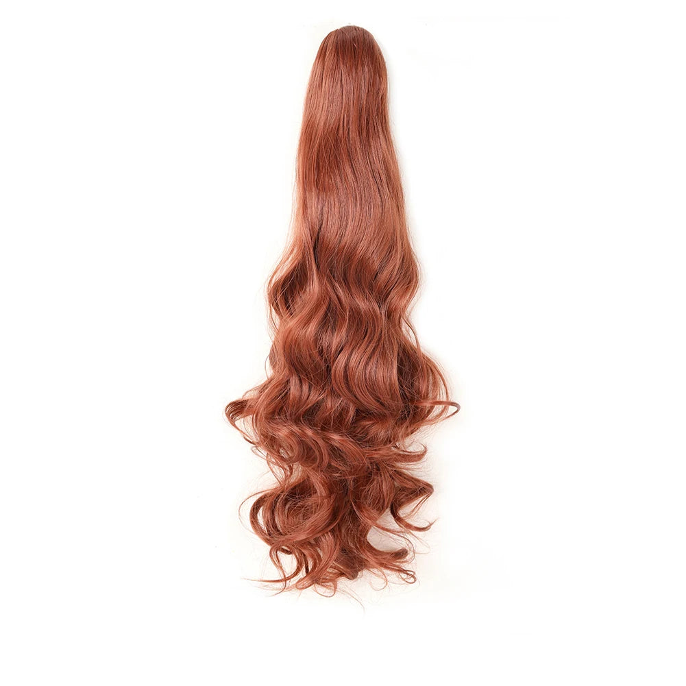Ponytail Extension Synthetic Claw Clip in Hairpiece Curly Wavy.