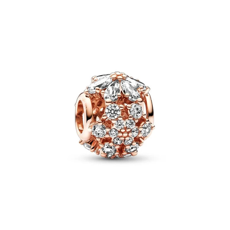Hot Sale Rose Gold Charm Beads Fit Original 925 Silver Bracelet Women Jewelry