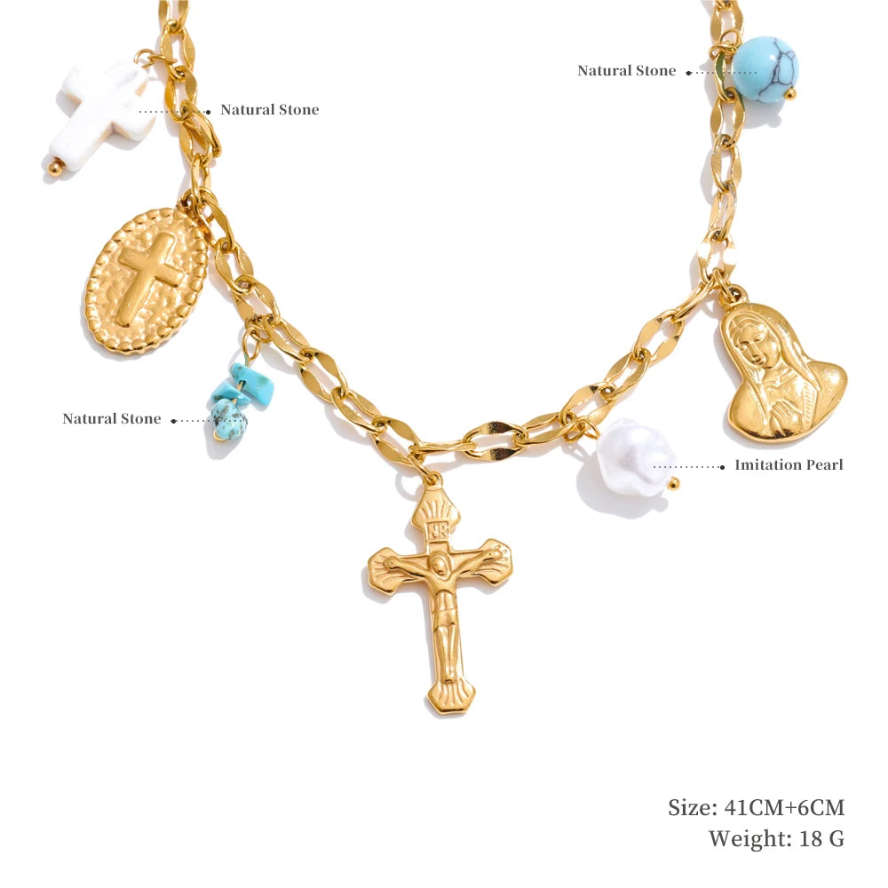 Ocean Charm Pendant Handmade Jewelry Golden Waterproof