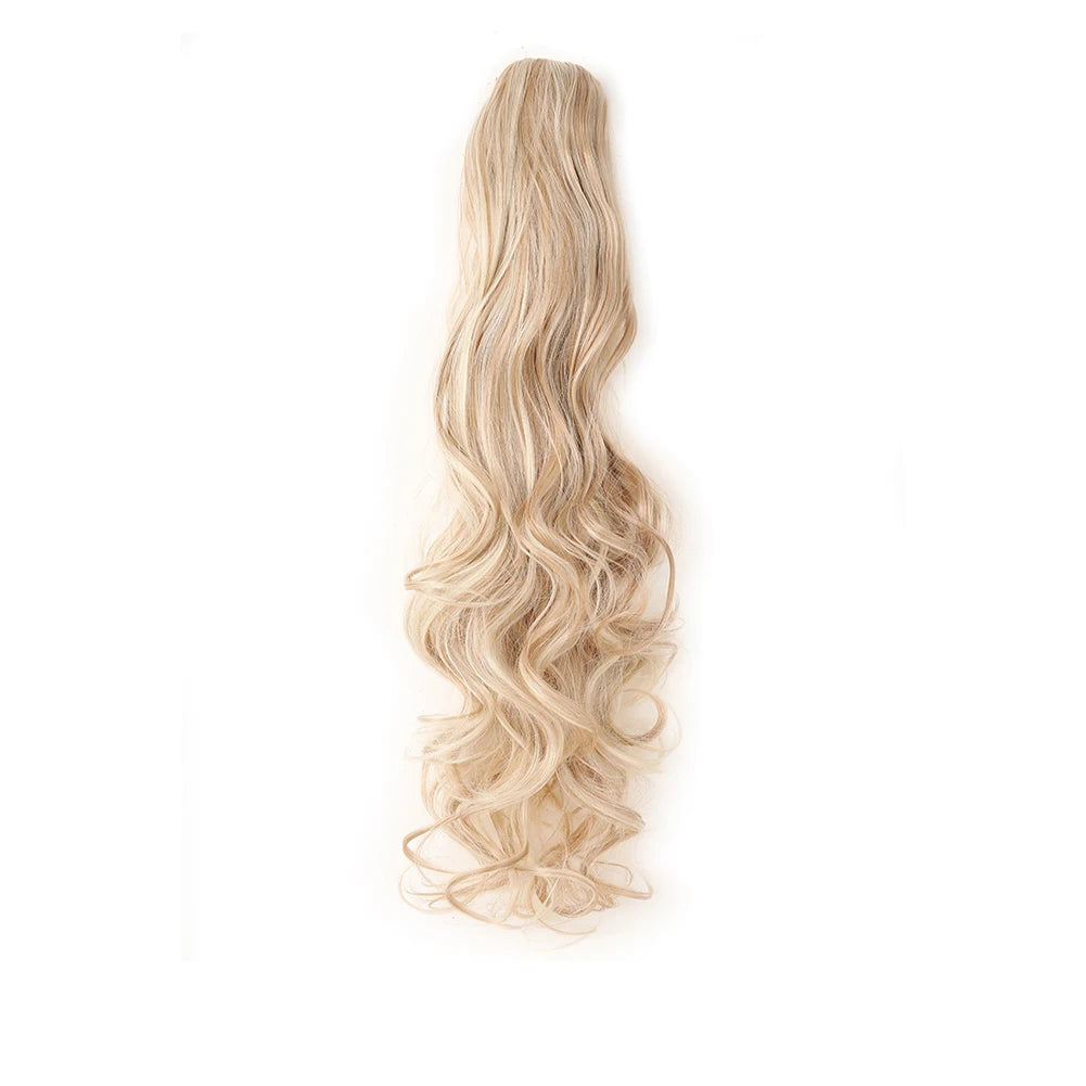 Ponytail Extension Synthetic Claw Clip in Hairpiece Curly Wavy.