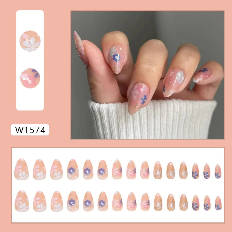 Nails Almond Shaped Press on Nails - 24pcs