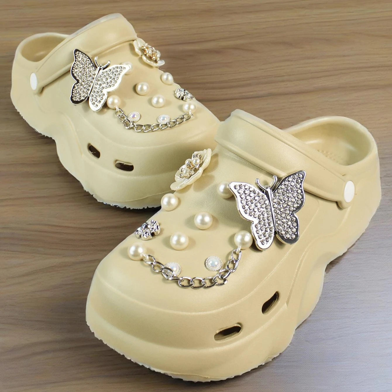 Fashion Bow Decor CROCS Sandals