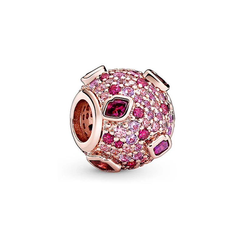 Hot Sale Rose Gold Charm Beads Fit Original 925 Silver Bracelet Women Jewelry