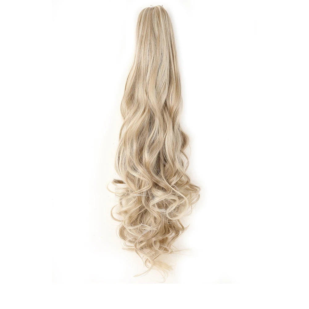 Ponytail Extension Synthetic Claw Clip in Hairpiece Curly Wavy.